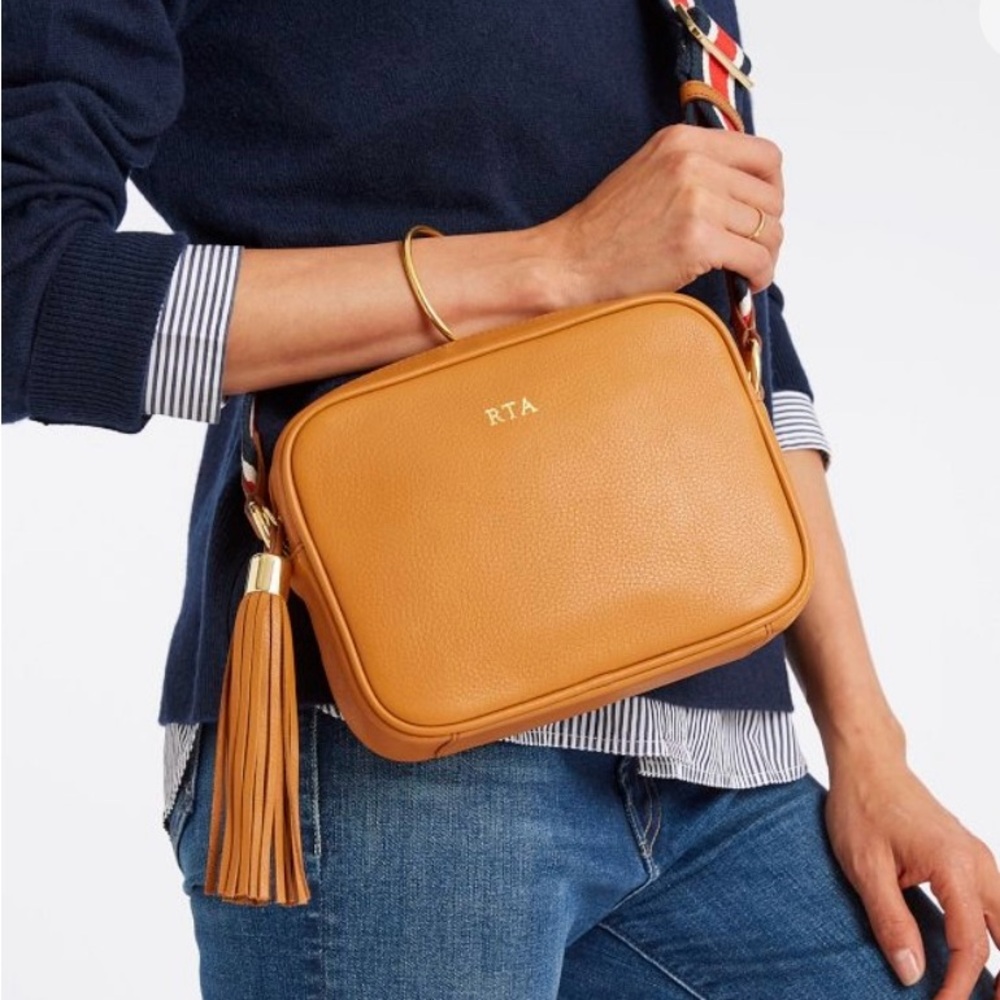 Mark & Graham Camel Crossbody Bag with Tassel - blank